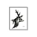 Picture of Sketched Deer side  _GroupedProduct_Rectangle_Portrait_Canvas_Framed_