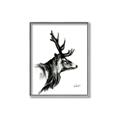 Picture of Sketched Deer side  _GroupedProduct_Rectangle_Portrait_Canvas_Framed_