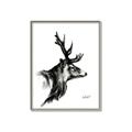 Picture of Sketched Deer side  _GroupedProduct_Rectangle_Portrait_Canvas_Framed_