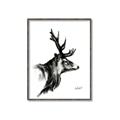 Picture of Sketched Deer side  _GroupedProduct_Rectangle_Portrait_Canvas_Framed_