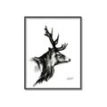 Picture of Sketched Deer side  _GroupedProduct_Rectangle_Portrait_Canvas_Framed_
