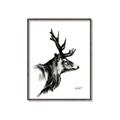 Picture of Sketched Deer side  _GroupedProduct_Rectangle_Portrait_Canvas_Framed_