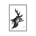 Picture of Sketched Deer side  _GroupedProduct_Rectangle_Portrait_Canvas_Framed_