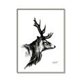 Picture of Sketched Deer side  _GroupedProduct_Rectangle_Portrait_Canvas_Framed_