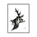 Picture of Sketched Deer side  _GroupedProduct_Rectangle_Portrait_Canvas_Framed_