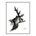 Picture of Sketched Deer side  _GroupedProduct_Rectangle_Portrait_Canvas_Framed_