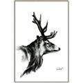 Picture of Sketched Deer side  _GroupedProduct_Rectangle_Portrait_Canvas_Framed_