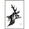 Picture of Sketched Deer side  _GroupedProduct_Rectangle_Portrait_Canvas_Framed_
