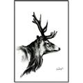 Picture of Sketched Deer side  _GroupedProduct_Rectangle_Portrait_Canvas_Framed_