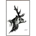 Picture of Sketched Deer side  _GroupedProduct_Rectangle_Portrait_Canvas_Framed_