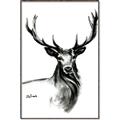 Picture of Sketched Deer  _GroupedProduct_Rectangle_Portrait_Canvas_Framed_