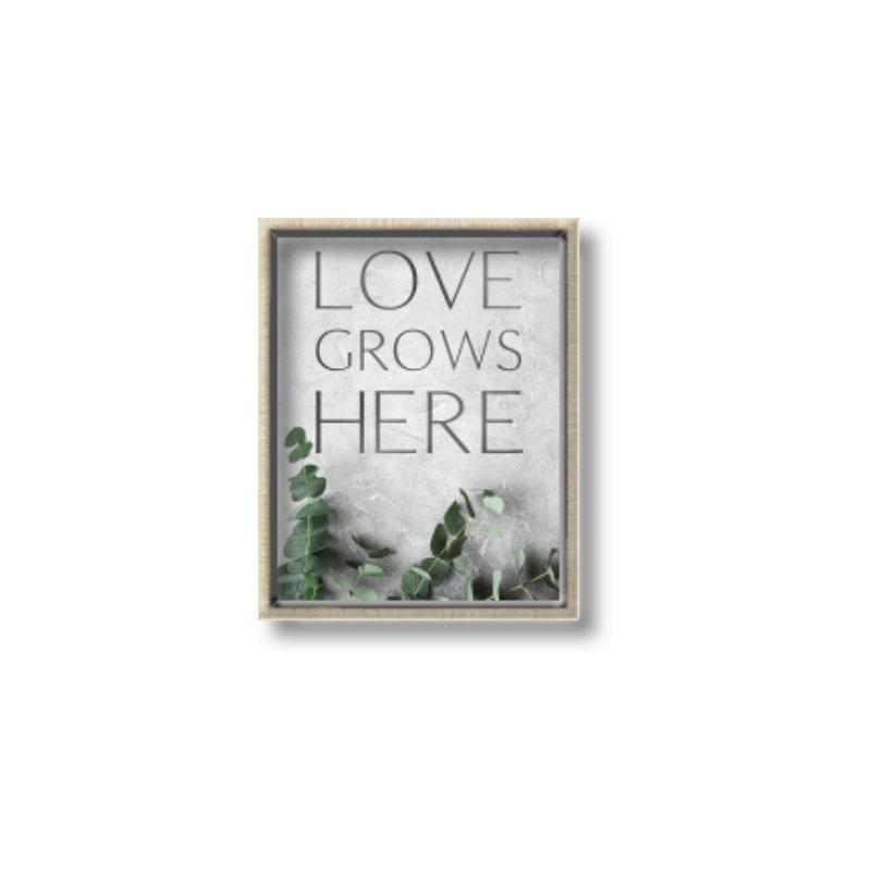 Picture of Love grows here _GroupedProduct_Rectangle_Portrait_Canvas_Framed_