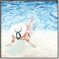 Picture of Wading at the Beach _GroupedProduct_Square_Canvas_Framed_