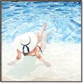 Picture of Wading at the Beach _GroupedProduct_Square_Canvas_Framed_