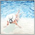 Picture of Wading at the Beach _GroupedProduct_Square_Canvas_Framed_