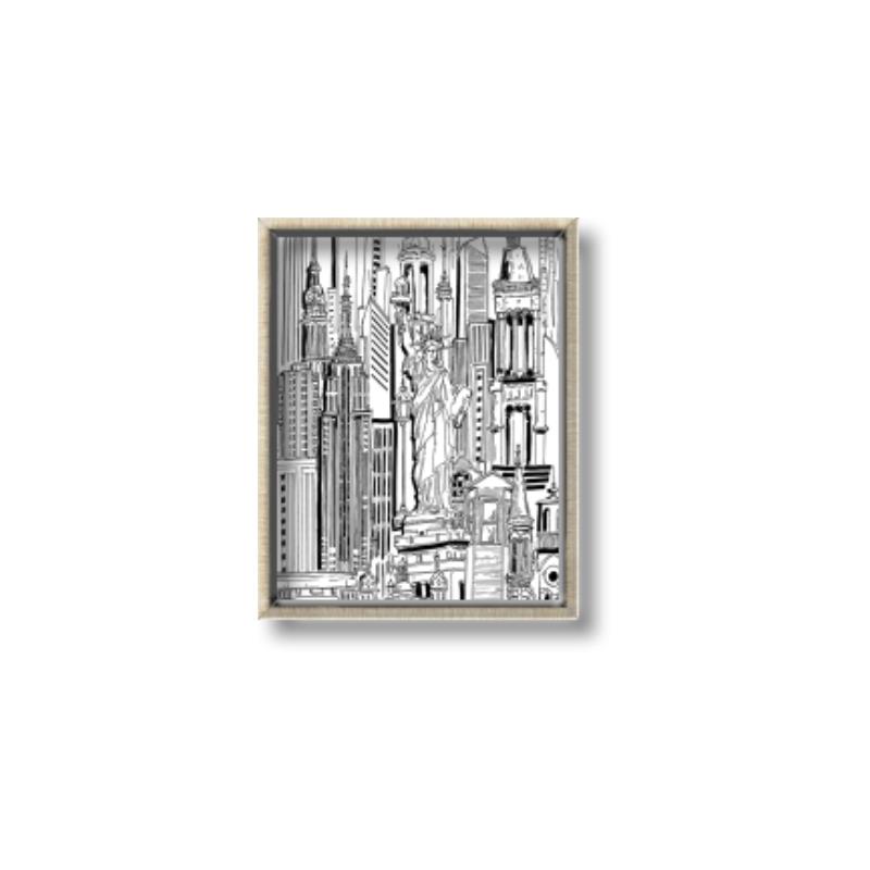Picture of City Sketch II _GroupedProduct_Rectangle_Portrait_Canvas_Framed_