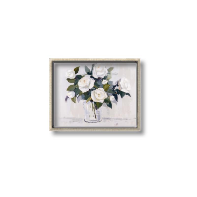 Picture of White Roses _GroupedProduct_Rectangle_Landscape_Canvas_Framed_