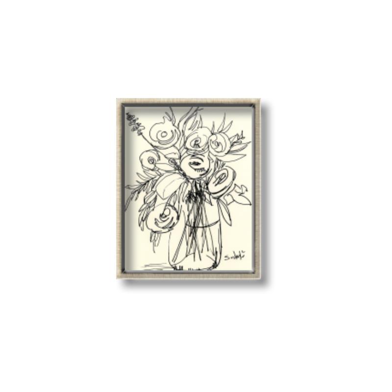 Picture of Drawn Florals II  _GroupedProduct_Rectangle_Portrait_Canvas_Framed_