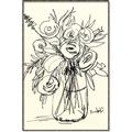 Picture of Drawn Florals II  _GroupedProduct_Rectangle_Portrait_Canvas_Framed_