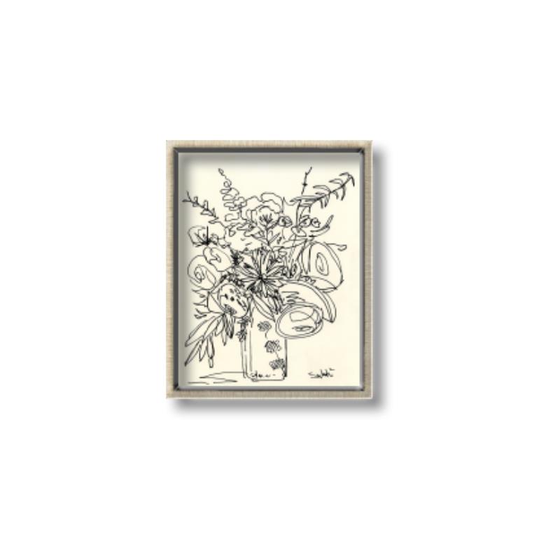 Picture of Drawn Florals III  _GroupedProduct_Rectangle_Portrait_Canvas_Framed_