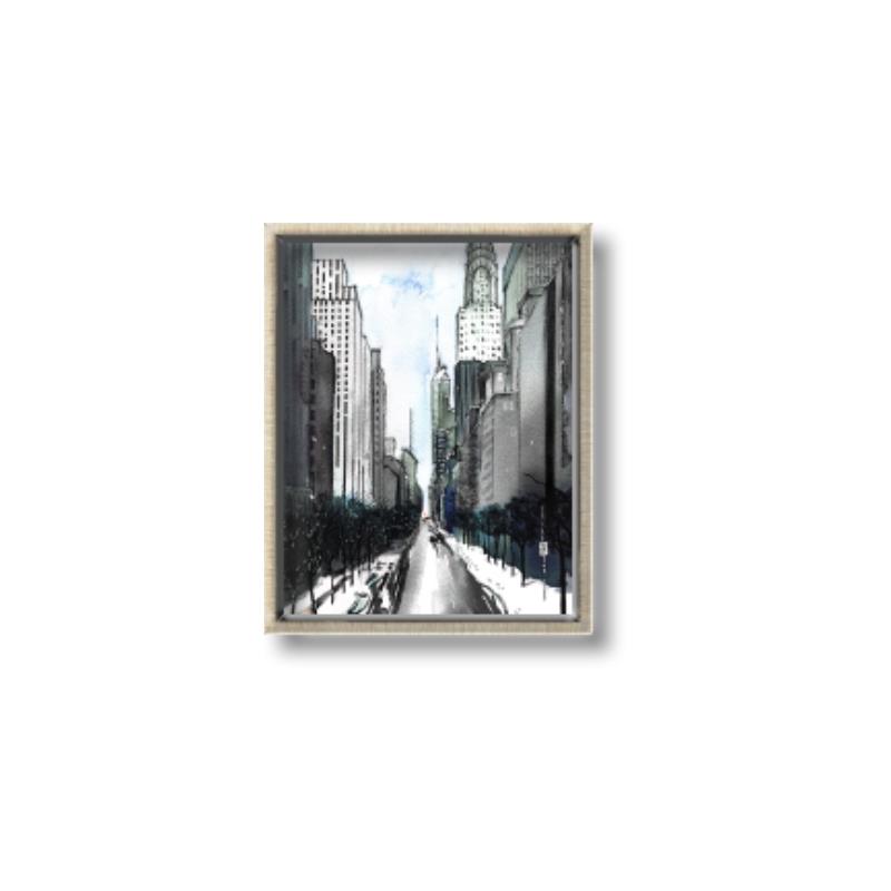 Picture of Snowy New York  _GroupedProduct_Rectangle_Portrait_Canvas_Framed_