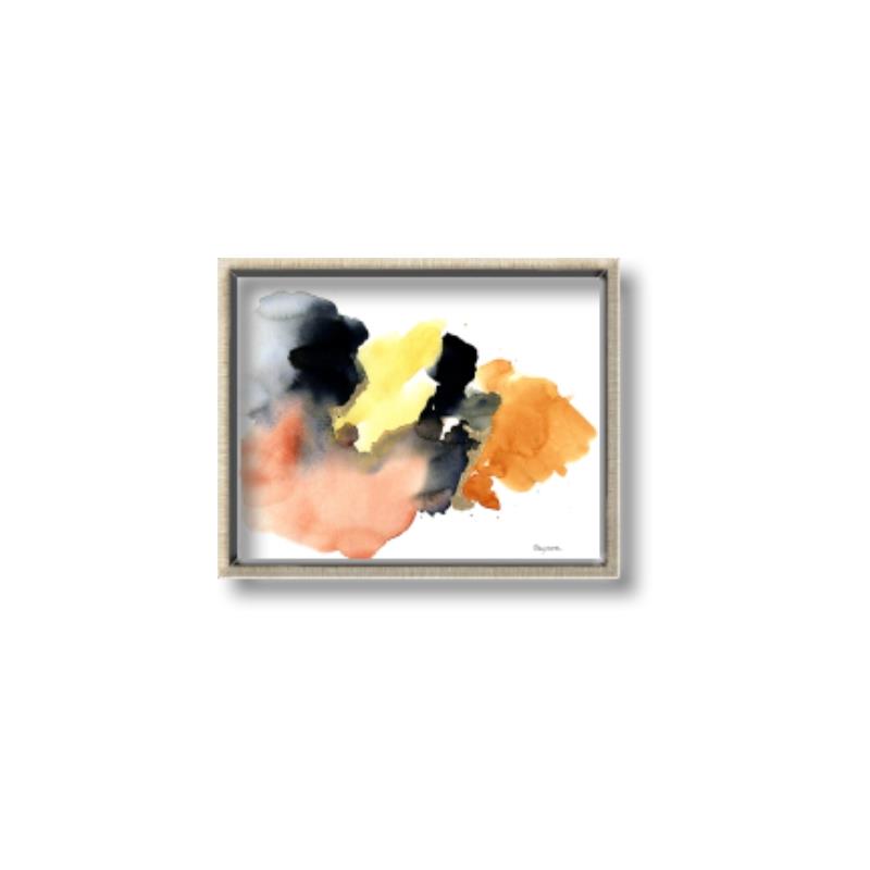 Picture of Watercolor with Orange _GroupedProduct_Rectangle_Landscape_Canvas_Framed_