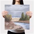 Picture of Small Lake in the Desert _GroupedProduct_Square_Canvas_
