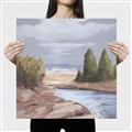 Picture of Small Lake in the Desert _GroupedProduct_Square_Canvas_