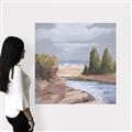 Picture of Small Lake in the Desert _GroupedProduct_Square_Canvas_