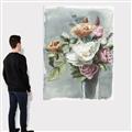 Picture of Coloured flower in pot II _GroupedProduct_Rectangle_Portrait_Canvas_