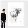 Picture of Moose Charcoal _GroupedProduct_Rectangle_Portrait_Canvas_