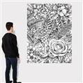 Picture of Detailed Floral Sketch _GroupedProduct_Rectangle_Portrait_Canvas_