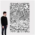 Picture of Detailed Floral Sketch _GroupedProduct_Rectangle_Portrait_Canvas_