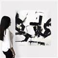 Picture of Black Abstract with Fine Line _GroupedProduct_Square_Canvas_