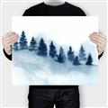 Picture of Misty Forest Blue Trees _GroupedProduct_Rectangle_Landscape_Canvas_