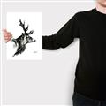 Picture of Sketched Deer side  _GroupedProduct_Rectangle_Portrait_Canvas_
