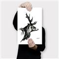 Picture of Sketched Deer side  _GroupedProduct_Rectangle_Portrait_Canvas_