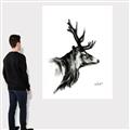 Picture of Sketched Deer side  _GroupedProduct_Rectangle_Portrait_Canvas_