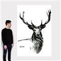 Picture of Sketched Deer  _GroupedProduct_Rectangle_Portrait_Canvas_