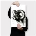 Picture of Sketched Ram _GroupedProduct_Rectangle_Portrait_Canvas_