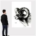 Picture of Sketched Ram _GroupedProduct_Rectangle_Portrait_Canvas_