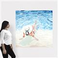 Picture of Wading at the Beach _GroupedProduct_Square_Canvas_