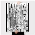Picture of City Sketch II _GroupedProduct_Rectangle_Portrait_Canvas_