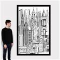 Picture of City Sketch II _GroupedProduct_Rectangle_Portrait_Canvas_