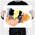 Picture of Watercolor with Orange _GroupedProduct_Rectangle_Landscape_Canvas_