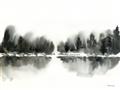 Picture of Misty Forest Black  _GroupedProduct_Rectangle_Landscape_Unframed_Print_Only_