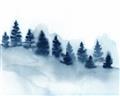 Picture of Misty Forest Blue Trees _GroupedProduct_Rectangle_Landscape_Unframed_Print_Only_