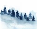 Picture of Misty Forest Blue Trees _GroupedProduct_Rectangle_Landscape_Unframed_Print_Only_