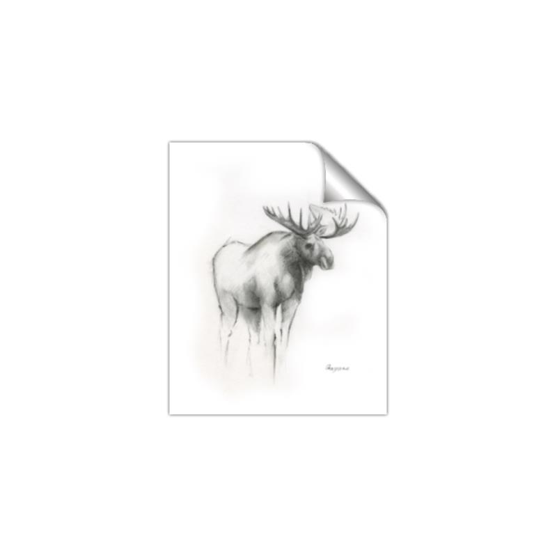 Picture of Moose Charcoal _GroupedProduct_Rectangle_Portrait_Unframed_Print_Only_