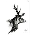 Picture of Sketched Deer side  _GroupedProduct_Rectangle_Portrait_Unframed_Print_Only_
